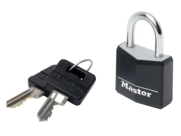 Master Lock Aluminium Black Vinyl Cover 30mm Padlock